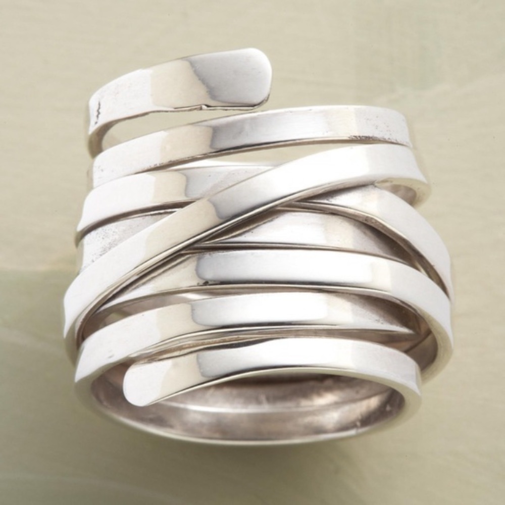 Chunky Sterling Silver Wraparound Highway Fashion Ring